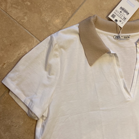 NWT Zara Ribbed Polo Shirt - Picture 4 of 10